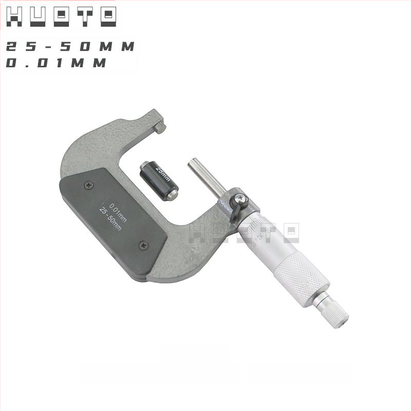 HUOTO Μικρομέτρο νημάτων, εμβέλεια 0-100 mm, μέτρηση εξωτερικού διαμέτρου, μέτρηση μεσαίου διαμέτρου νημάτων, αξεσουάρ μέτρησης πάχους