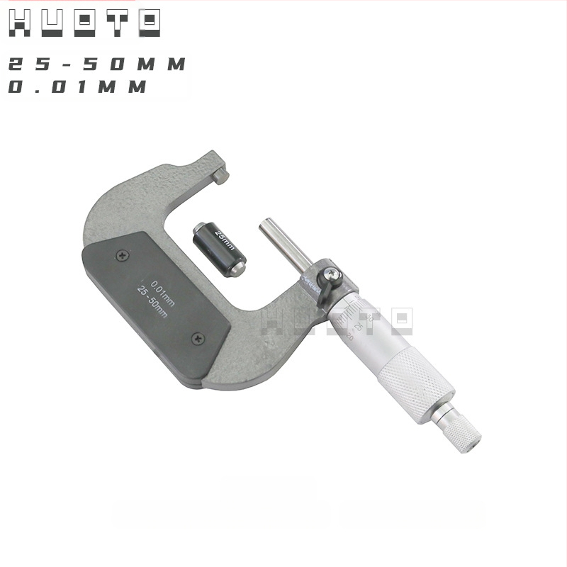 HUOTO Μικρομέτρο νημάτων, εμβέλεια 0-100 mm, μέτρηση εξωτερικού διαμέτρου, μέτρηση μεσαίου διαμέτρου νημάτων, αξεσουάρ μέτρησης πάχους