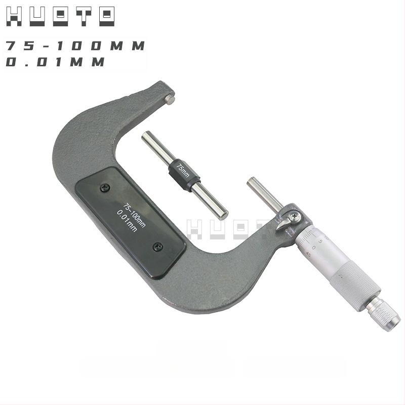 HUOTO Μικρομέτρο νημάτων, εμβέλεια 0-100 mm, μέτρηση εξωτερικού διαμέτρου, μέτρηση μεσαίου διαμέτρου νημάτων, αξεσουάρ μέτρησης πάχους