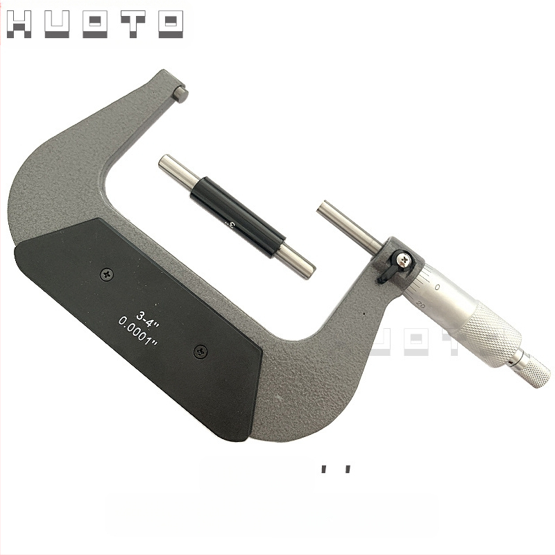 HUOTO Μικρομέτρο νημάτων, εμβέλεια 0-100 mm, μέτρηση εξωτερικού διαμέτρου, μέτρηση μεσαίου διαμέτρου νημάτων, αξεσουάρ μέτρησης πάχους