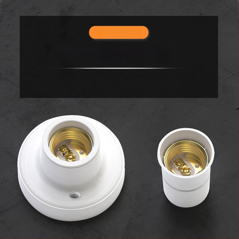 E27 κεραμική βιδωτή βάση λαμπτήρα, PVC σώμα και PVC κάλυμμα, IP20, μοντέλο QPD-008, τροφοδοσία από πρίζα