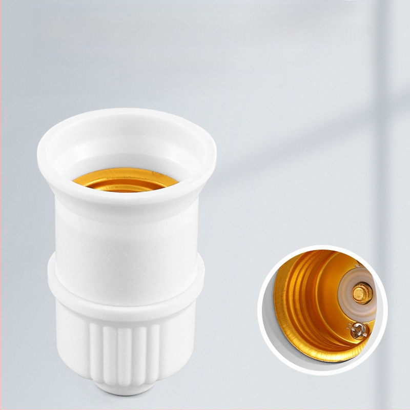 E27 κεραμική βιδωτή βάση λαμπτήρα, PVC σώμα και PVC κάλυμμα, IP20, μοντέλο QPD-008, τροφοδοσία από πρίζα