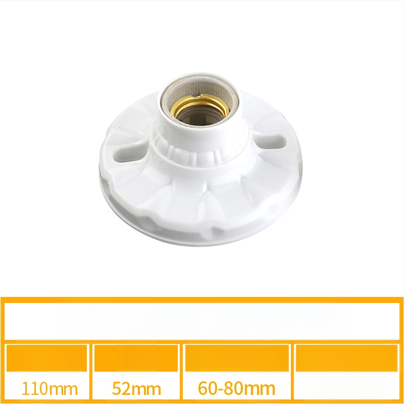 E27 κεραμική βιδωτή βάση λαμπτήρα, PVC σώμα και PVC κάλυμμα, IP20, μοντέλο QPD-008, τροφοδοσία από πρίζα