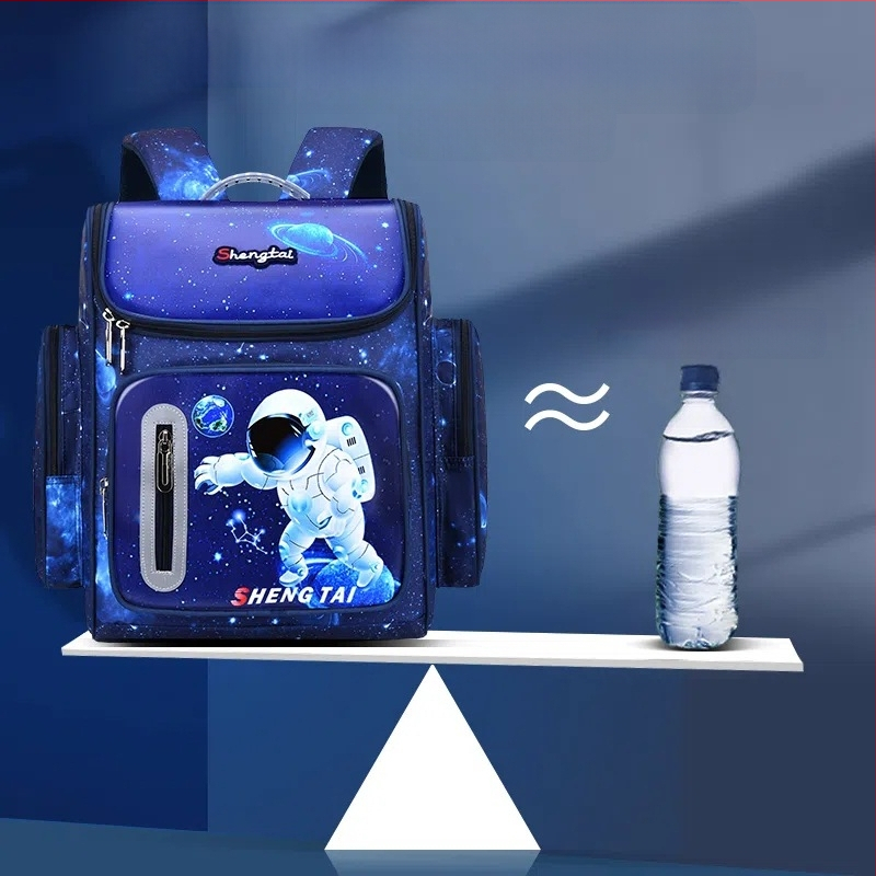 Unisex skolas mugursoma ar kosmosa motīvu primārajai skolai, neilona materiāls, modelis 8204, elpojoša, ūdensnecaurlaidīga, pret zādzību