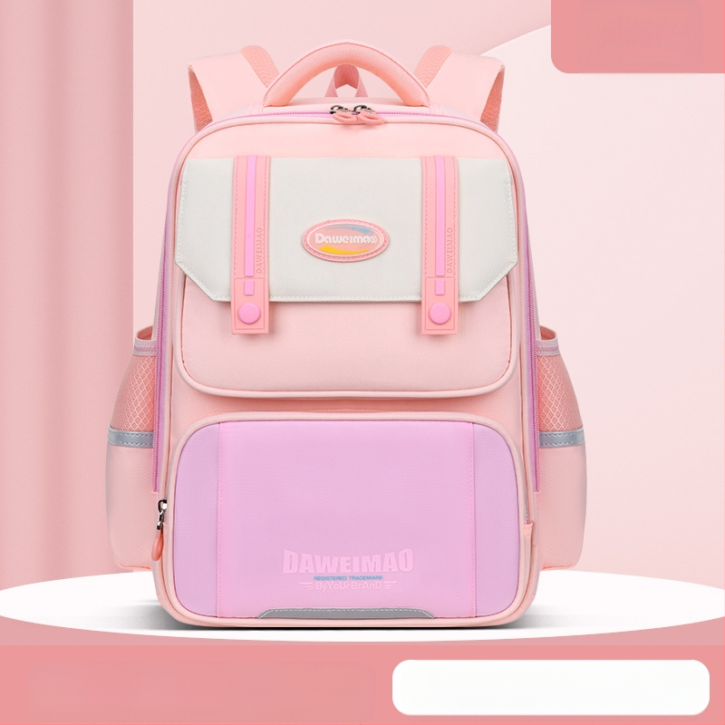 Skolas mugursoma sākumskolai, viegla un ūdensizturīga, modelis 6918, izliektas plecu siksnas, elpojošā odere