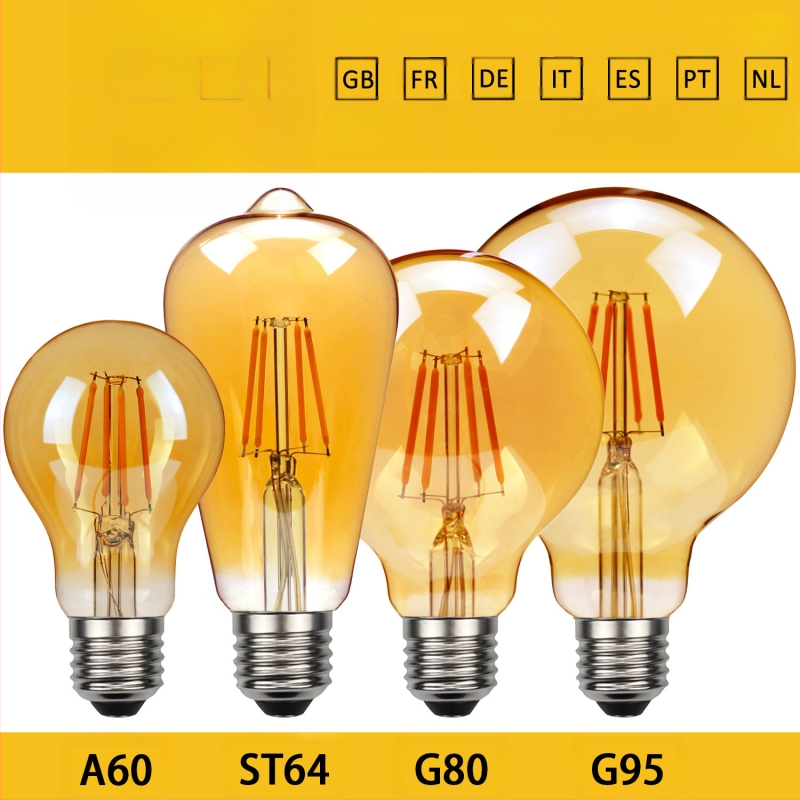 Λάμπα LED Edison με φίλμεντ, βάση E27, μοντέλο ST64, 360 lm, CRI 90+, διάρκεια ζωής 20000 h