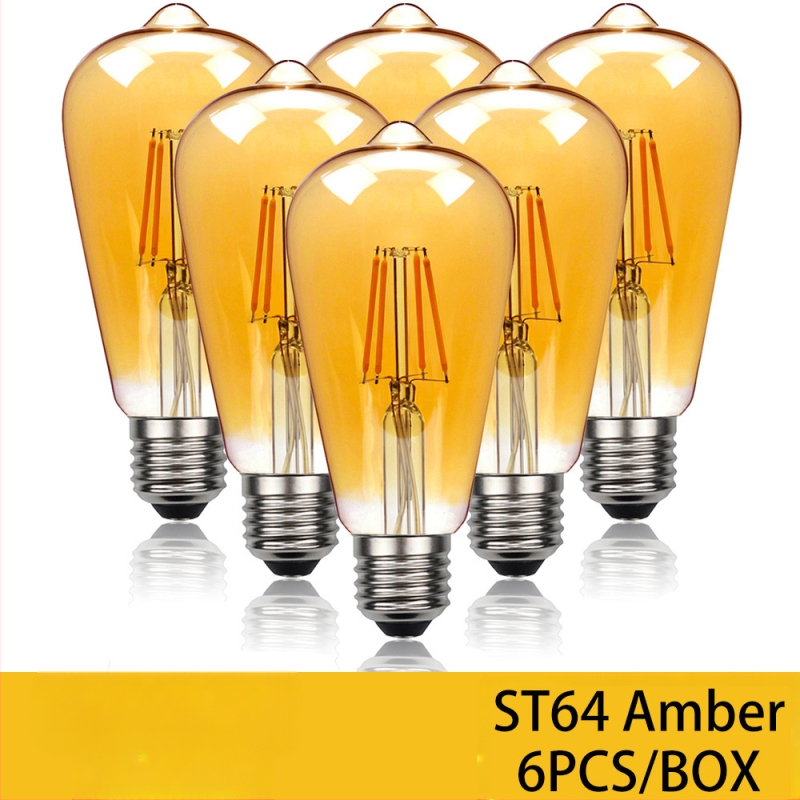 Λάμπα LED Edison με φίλμεντ, βάση E27, μοντέλο ST64, 360 lm, CRI 90+, διάρκεια ζωής 20000 h