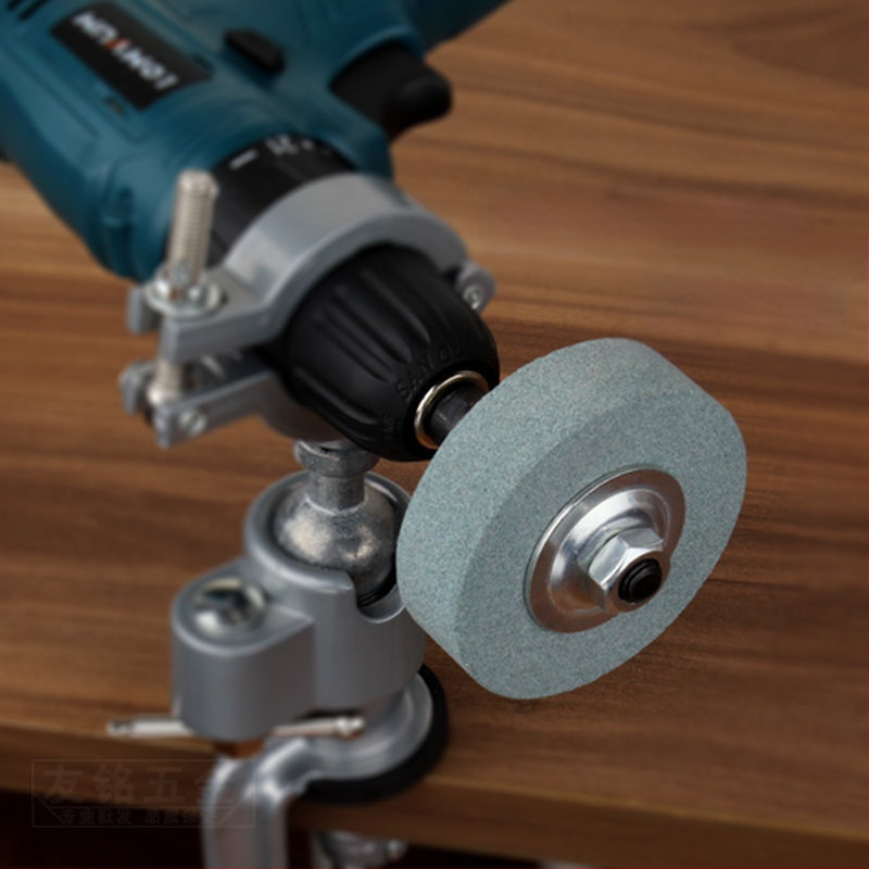 Αξεσουάρ ακονίσματος μαχαιριών για χειροκίνητο και ηλεκτρικό τρυπάνι • δίσκος λείανσης από ανοξείδωτο ατσάλι • λίθος γυαλίσματος • κυκλικός δίσκος λείανσης