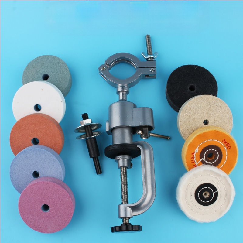 Αξεσουάρ ακονίσματος μαχαιριών για χειροκίνητο και ηλεκτρικό τρυπάνι • δίσκος λείανσης από ανοξείδωτο ατσάλι • λίθος γυαλίσματος • κυκλικός δίσκος λείανσης