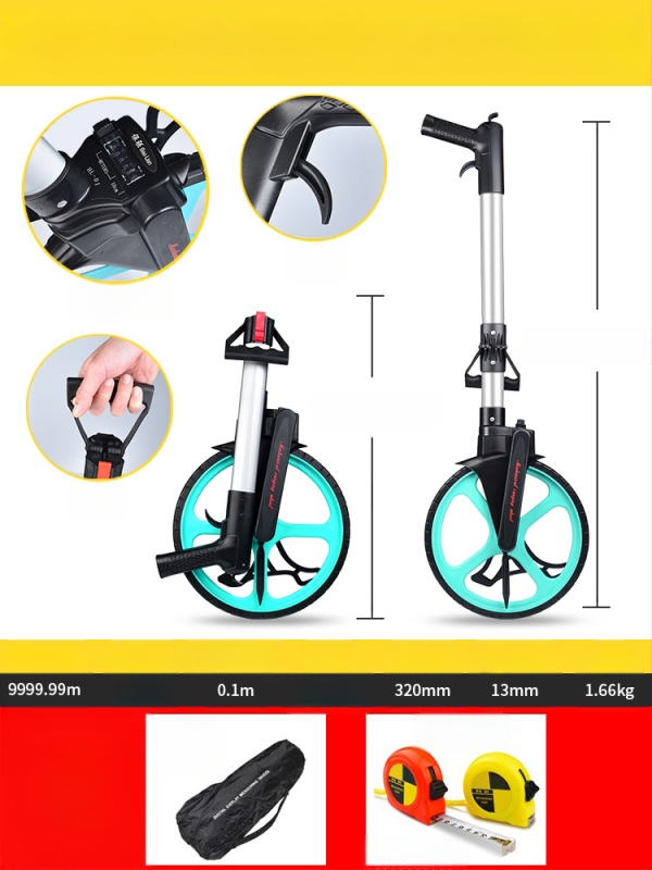 Τροχός μέτρησης απόστασης — χειροκίνητος, τύπος κύλινδρου, μηχανική ψηφιακή οθόνη, εξωτερικό εργαλείο μηχανικών μετρήσεων