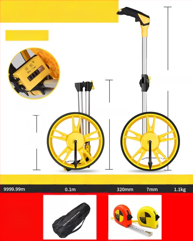 Τροχός μέτρησης απόστασης — χειροκίνητος, τύπος κύλινδρου, μηχανική ψηφιακή οθόνη, εξωτερικό εργαλείο μηχανικών μετρήσεων