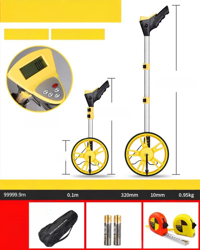 Τροχός μέτρησης απόστασης — χειροκίνητος, τύπος κύλινδρου, μηχανική ψηφιακή οθόνη, εξωτερικό εργαλείο μηχανικών μετρήσεων