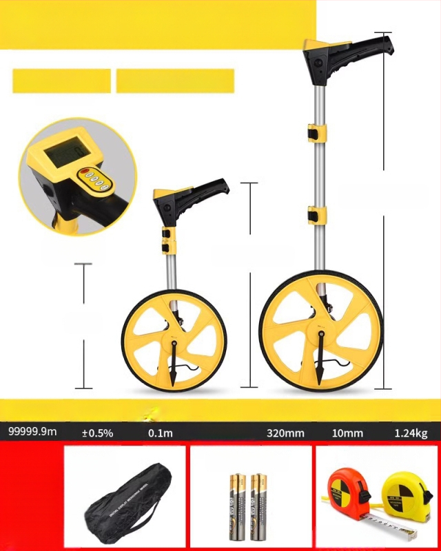 Τροχός μέτρησης απόστασης — χειροκίνητος, τύπος κύλινδρου, μηχανική ψηφιακή οθόνη, εξωτερικό εργαλείο μηχανικών μετρήσεων