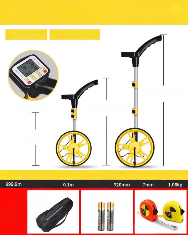 Τροχός μέτρησης απόστασης — χειροκίνητος, τύπος κύλινδρου, μηχανική ψηφιακή οθόνη, εξωτερικό εργαλείο μηχανικών μετρήσεων