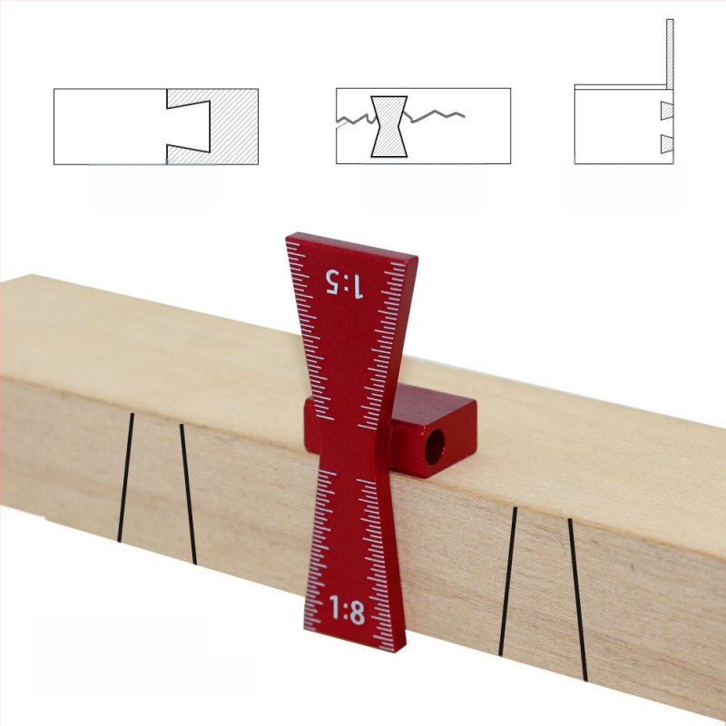 Dovetail πρότυπο σήμανσης από κράμα αλουμινίου, κλίμακες 1:5 και 1:8, ξύλινος μετρητής με οδηγό εργαλείου