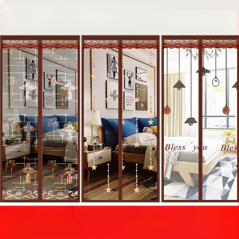 Μαγνητική πόρτα οθόνης | κουρτίνα πόρτας για υπνοδωμάτιο, μοντέρνα απλότητα, περιεκτικότητα υφάσματος 99%