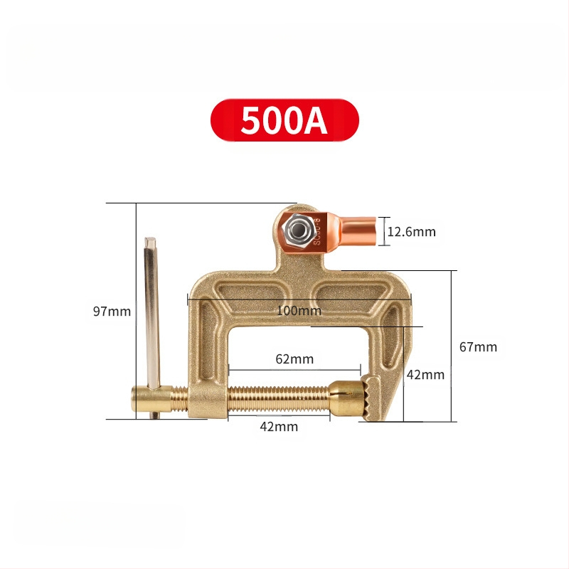 Κλιπ γείωσης συγκόλλησης Α-σχήματος από καθαρό χαλκό, 300-800 A, Handsome power