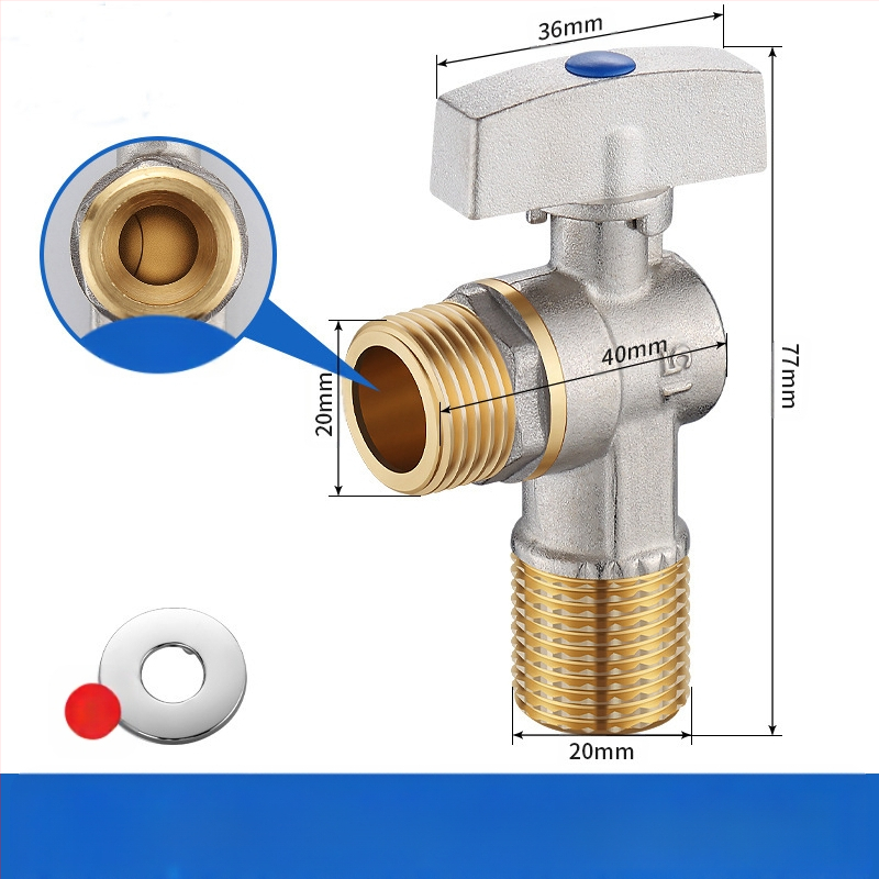 Латунен ъглов клапан, стенен монтаж, модел 8289, работно налягане 1,6 MPa, вътрешен диаметър 14 мм