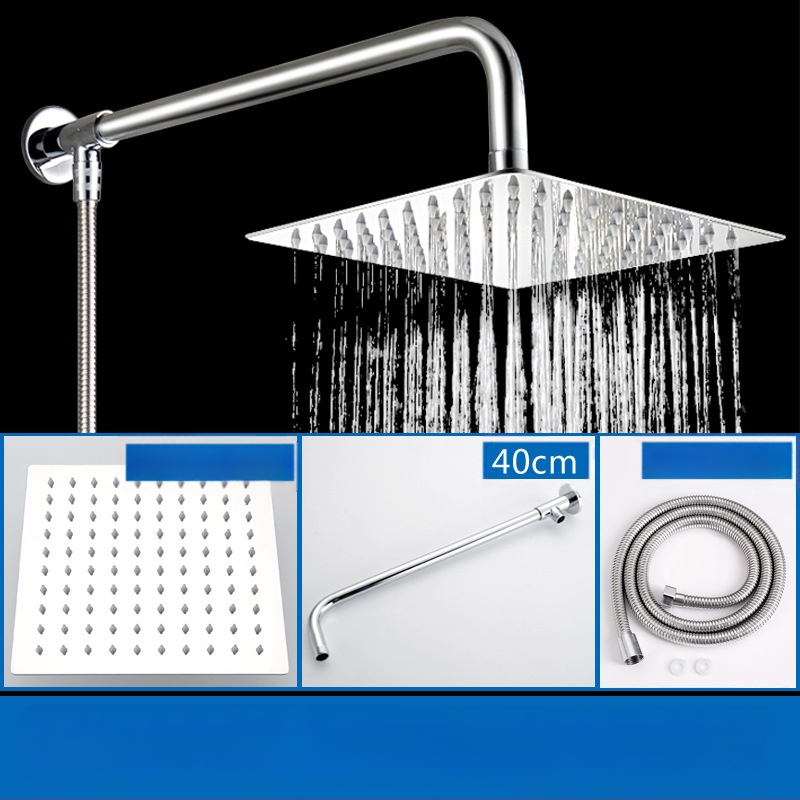 Viršutinė dušo galva su lietaus funkcija, nerūdijantis plienas, 4 taškų universalus sąsajos 2 cm, sriegio montavimas, Hongbo