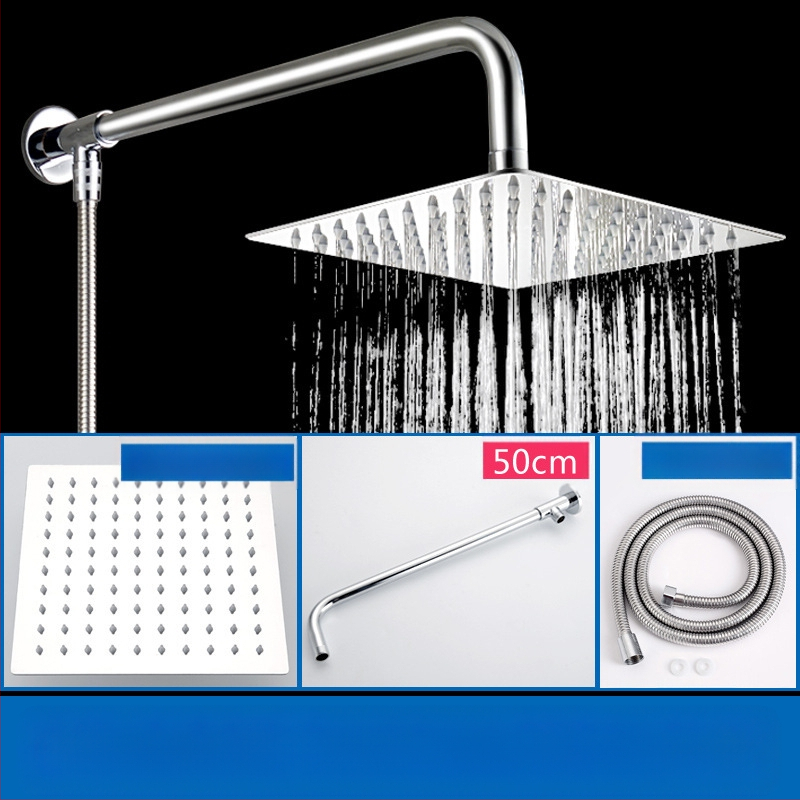 Viršutinė dušo galva su lietaus funkcija, nerūdijantis plienas, 4 taškų universalus sąsajos 2 cm, sriegio montavimas, Hongbo