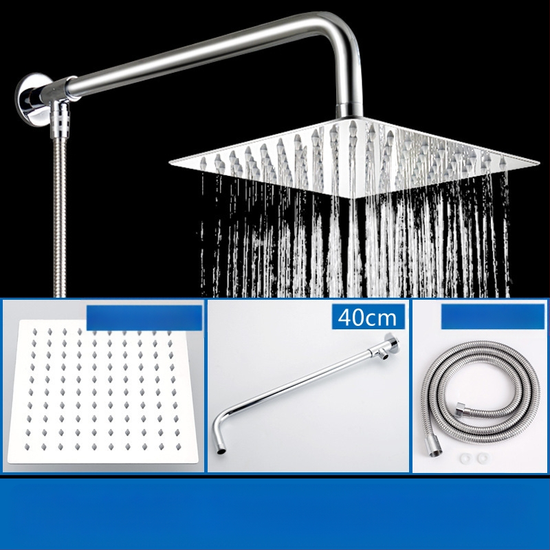 Viršutinė dušo galva su lietaus funkcija, nerūdijantis plienas, 4 taškų universalus sąsajos 2 cm, sriegio montavimas, Hongbo