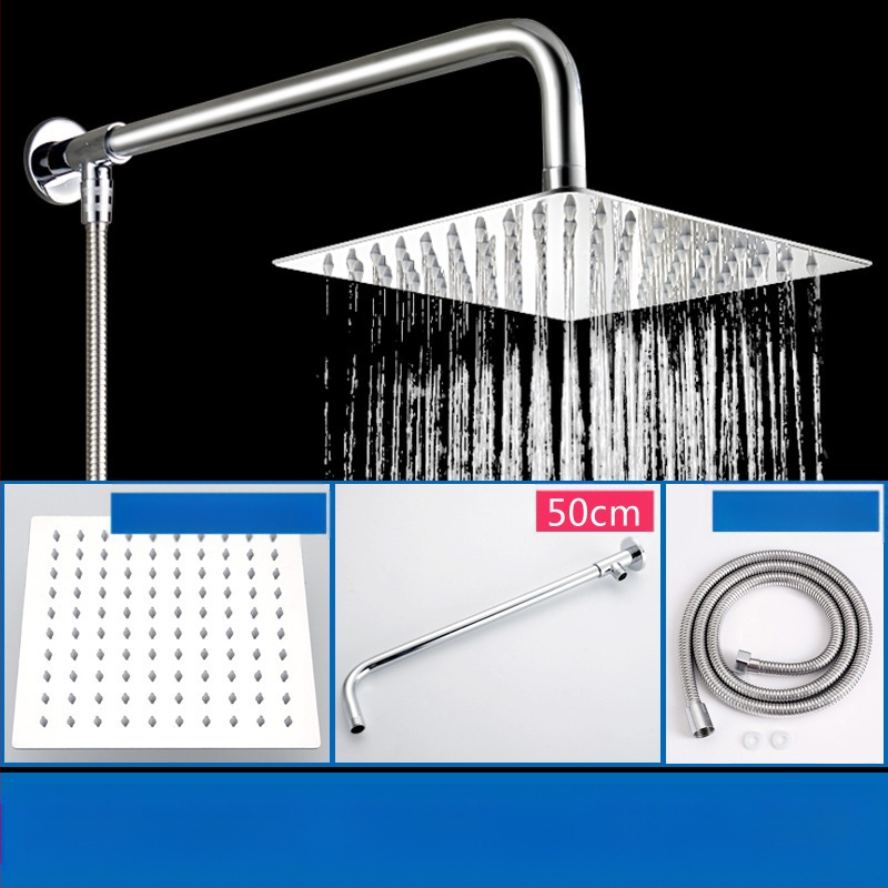 Viršutinė dušo galva su lietaus funkcija, nerūdijantis plienas, 4 taškų universalus sąsajos 2 cm, sriegio montavimas, Hongbo