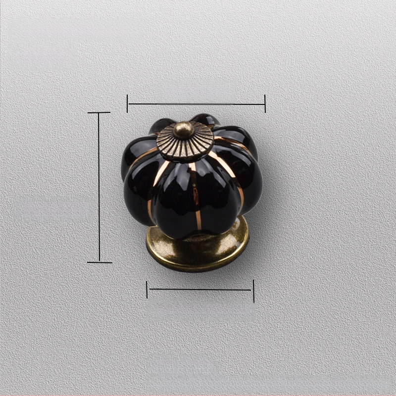 Κεραμική λαβή πόρτας ντουλαπιού – σχέδιο κολοκύθας, μονή οπή, ηλεκτροπλατιωμένη επίστρωση