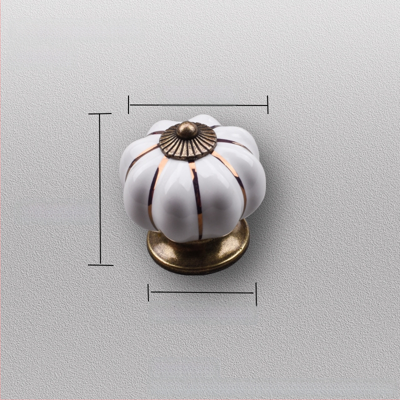 Κεραμική λαβή πόρτας ντουλαπιού – σχέδιο κολοκύθας, μονή οπή, ηλεκτροπλατιωμένη επίστρωση