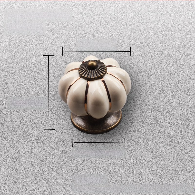 Κεραμική λαβή πόρτας ντουλαπιού – σχέδιο κολοκύθας, μονή οπή, ηλεκτροπλατιωμένη επίστρωση