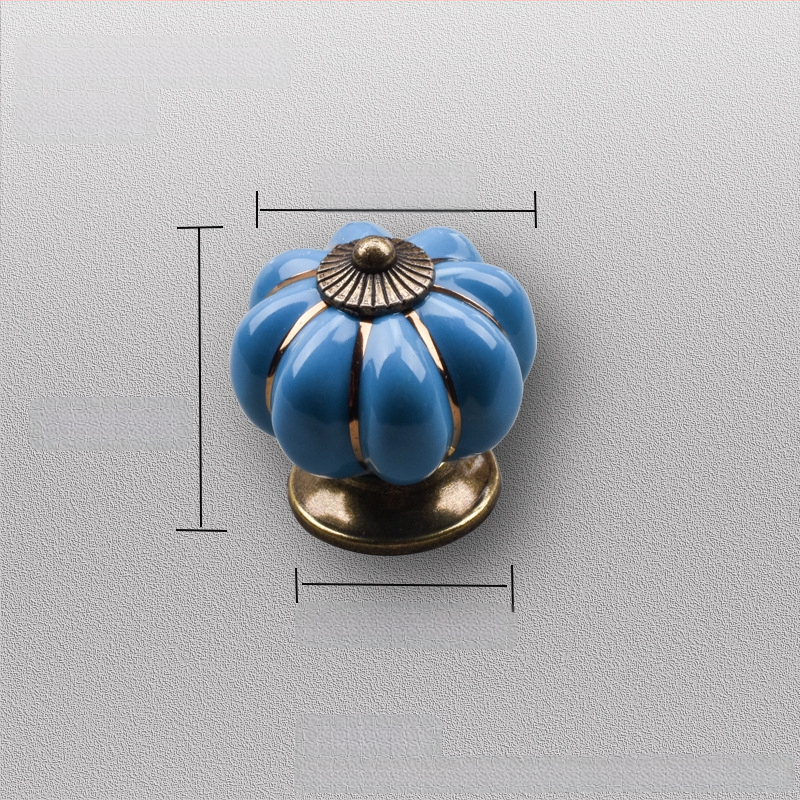 Κεραμική λαβή πόρτας ντουλαπιού – σχέδιο κολοκύθας, μονή οπή, ηλεκτροπλατιωμένη επίστρωση