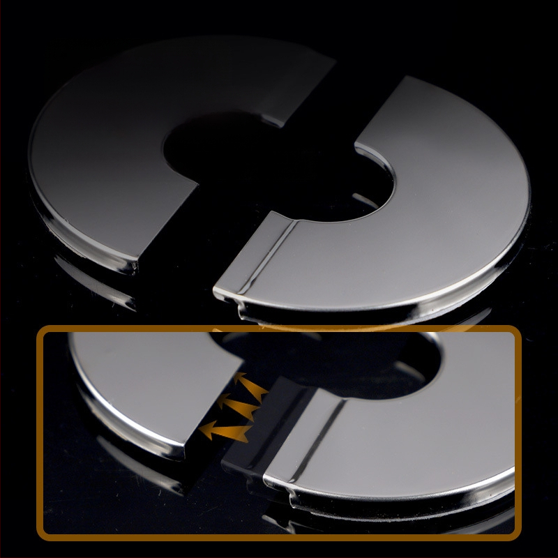 Apaļš nerūsējošā tērauda dekoratīvs vāciņš apkures katla dūmvadam – integrēts dalāms uzgriežams vāciņš sienas caurumam, sienas biezums 0,3 mm, klase 1