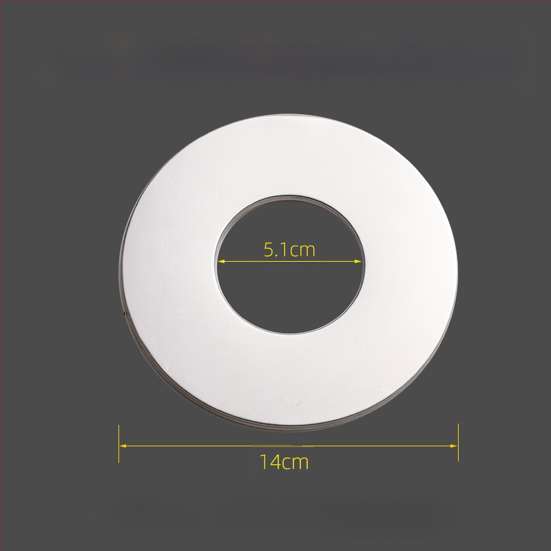 Apaļš nerūsējošā tērauda dekoratīvs vāciņš apkures katla dūmvadam – integrēts dalāms uzgriežams vāciņš sienas caurumam, sienas biezums 0,3 mm, klase 1