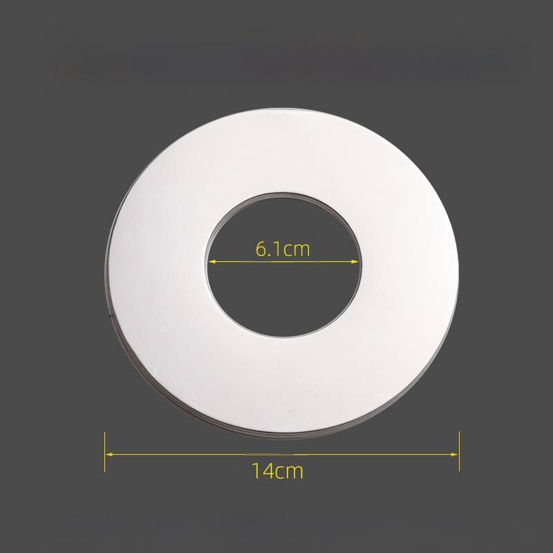 Kružni dekorativni poklop od nehrđajućeg čelika za dimovod bojlera – integrirani podijeljeni zatvarač za otvor na zidu, debljina stijenke 0,3 mm, razred 1