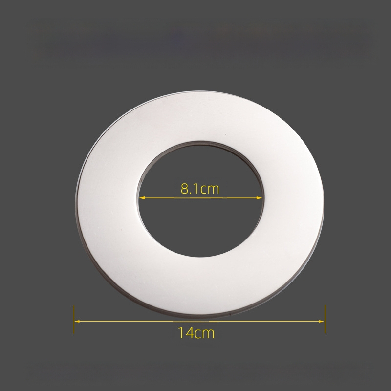 Apaļš nerūsējošā tērauda dekoratīvs vāciņš apkures katla dūmvadam – integrēts dalāms uzgriežams vāciņš sienas caurumam, sienas biezums 0,3 mm, klase 1