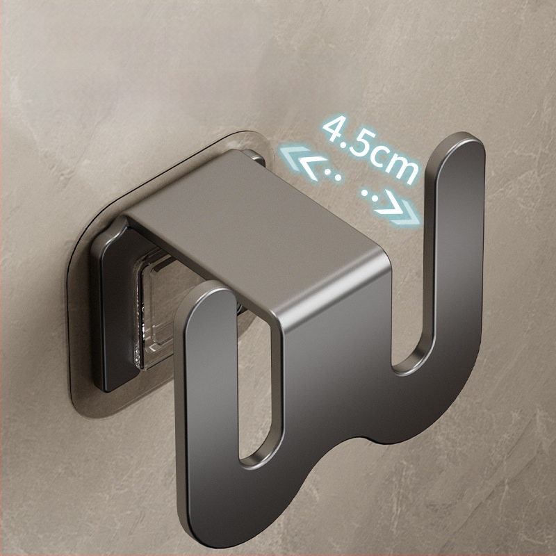 Ράφι για παντόφλες μπάνιου από ανθρακούχο ατσάλι, τοποθέτηση στον τοίχο χωρίς διάτρηση, με γάντζο αποστράγγισης, ελαφρύς πολυτελής σχεδιασμός