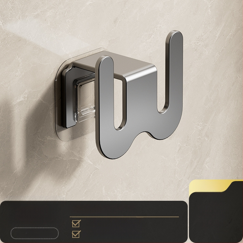 Ράφι για παντόφλες μπάνιου από ανθρακούχο ατσάλι, τοποθέτηση στον τοίχο χωρίς διάτρηση, με γάντζο αποστράγγισης, ελαφρύς πολυτελής σχεδιασμός