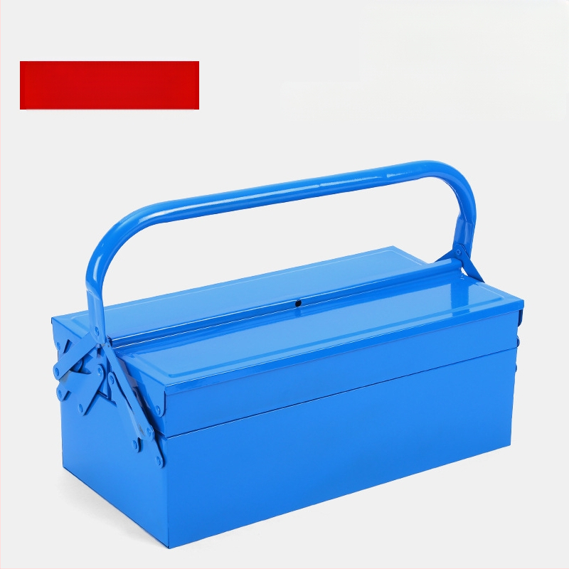 Кутия за инструменти със сгъване, удълнена метална кутия за инструменти, портативна с двойна дръжка, капацитет 30 кг