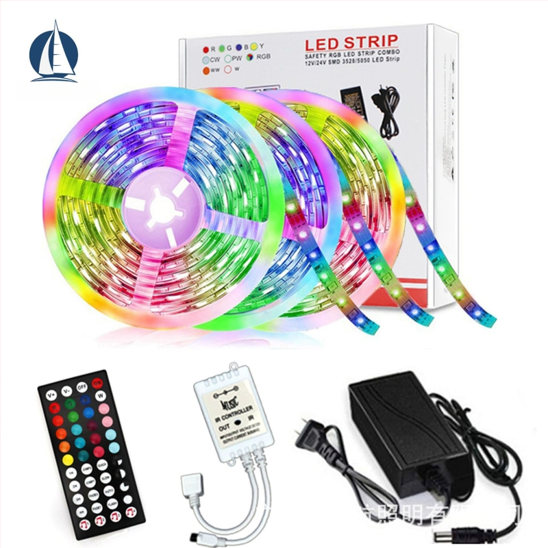 RGB LED лента 5050/2835 с Bluetooth и Wi‑Fi APP управление, музикален синхрон, 12V захранване, 14.4W, вътрешно осветление