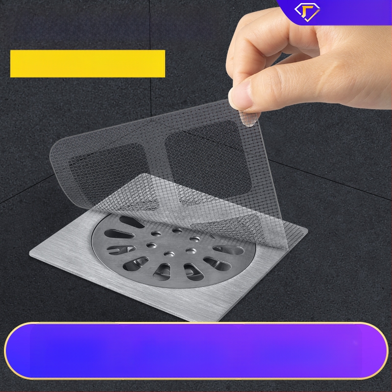 Vienreizēja grīdas kanalizācijas uzlīme ar matu filtru un kukaiņu režģi – šķiedru materiāls, piemērots virtuvei un vannas istabai, 200 gab. iepakojumā