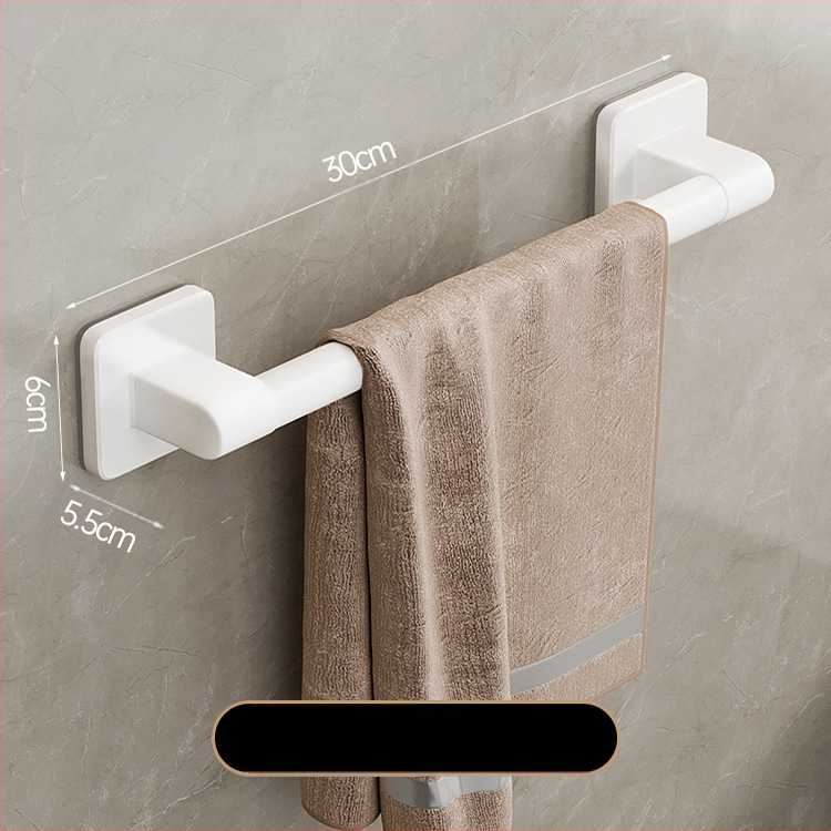 Επιτοίχιος κρεμάστρα πετσετών με έναν πόλο — χωρίς διάτρηση, κράμα αλουμινίου, βαμμένη επιφάνεια, χωρητικότητα φόρτωσης 100 kg, στυλ Light Luxury