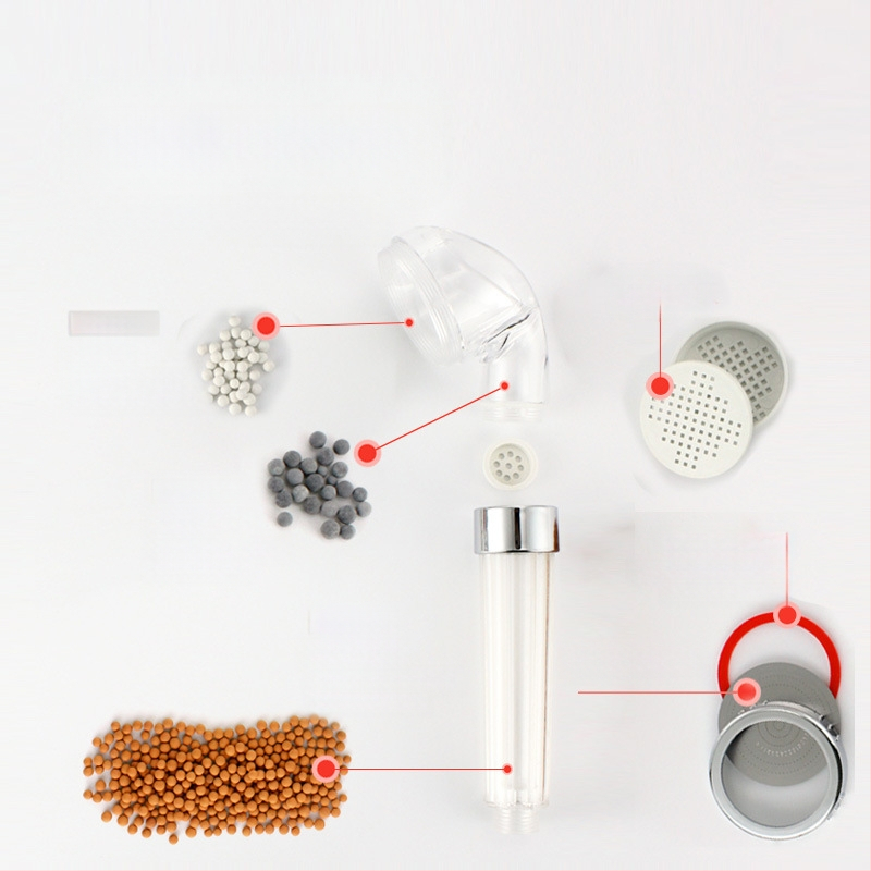 Nešiojama dušos galva su neigiamais jonais, ABS medžiaga, masažo ir lietaus režimai, srieginė montavimas