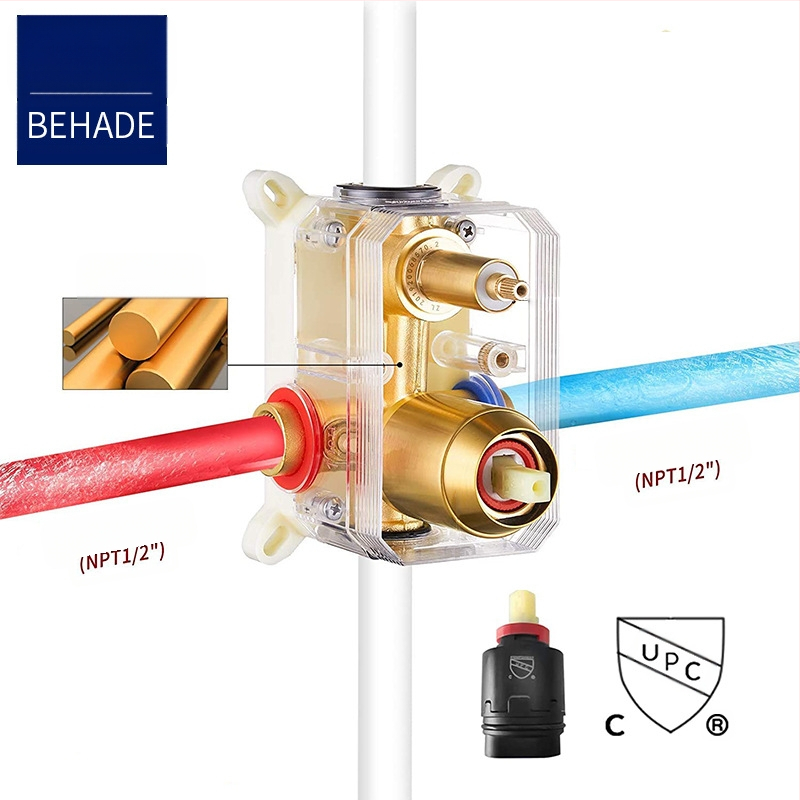 Paslėpta dušo sistema, varinis korpusas, lietaus funkcija, kvadratinė forma, modelis 079 US Gauge