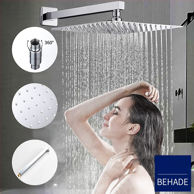 Paslėpta dušo sistema, varinis korpusas, lietaus funkcija, kvadratinė forma, modelis 079 US Gauge