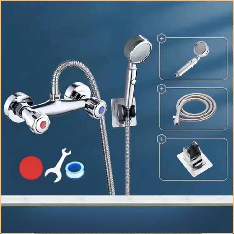 Dušo maišytuvas įmontuojamas į sieną – varinis korpusas, indukcinis atidarymas, sienos montavimas, CE sertifikatas.