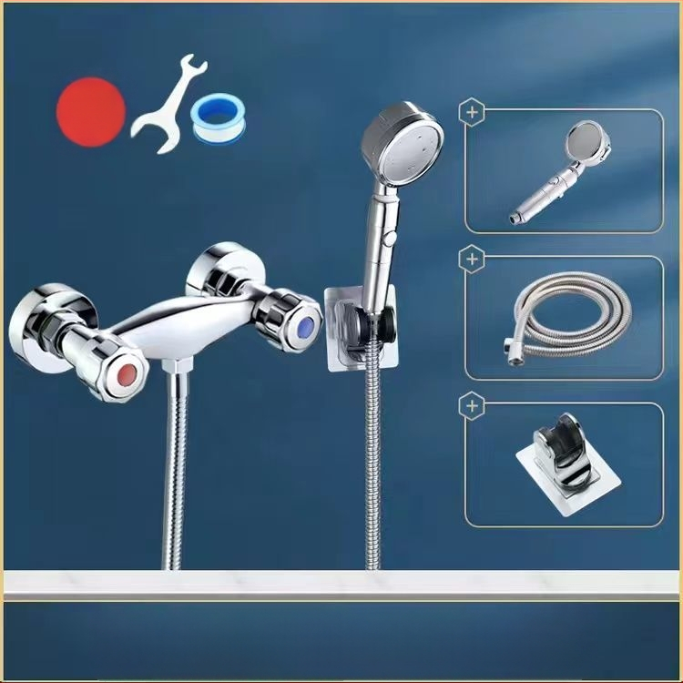 Dušo maišytuvas įmontuojamas į sieną – varinis korpusas, indukcinis atidarymas, sienos montavimas, CE sertifikatas.