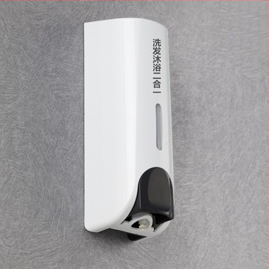 Dozatorius muilui ir vonios/šampūno dėžutė – ABS, 500 g, injekcinis formavimas, šiuolaikinis minimalistinis stilius, rankinis spaudimas