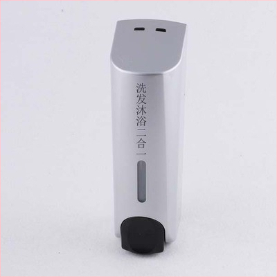 Dozatorius muilui ir vonios/šampūno dėžutė – ABS, 500 g, injekcinis formavimas, šiuolaikinis minimalistinis stilius, rankinis spaudimas