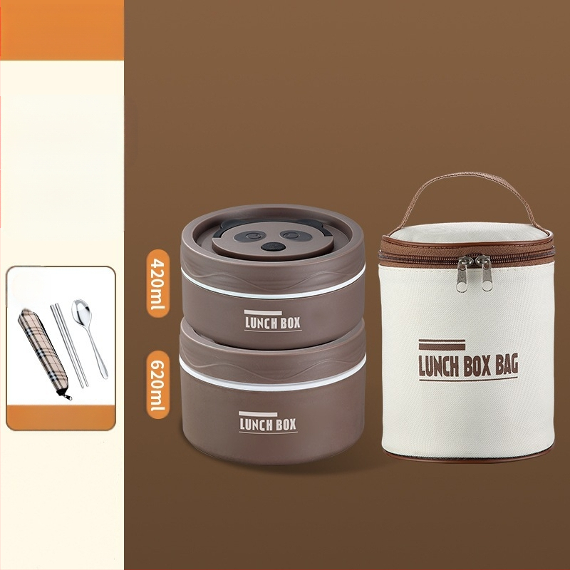 304 nerūsējošā tērauda pusdienu kastīte, apaļa, mikroviļņu droša, vienu slāni, logotipa drukāšana pieejama