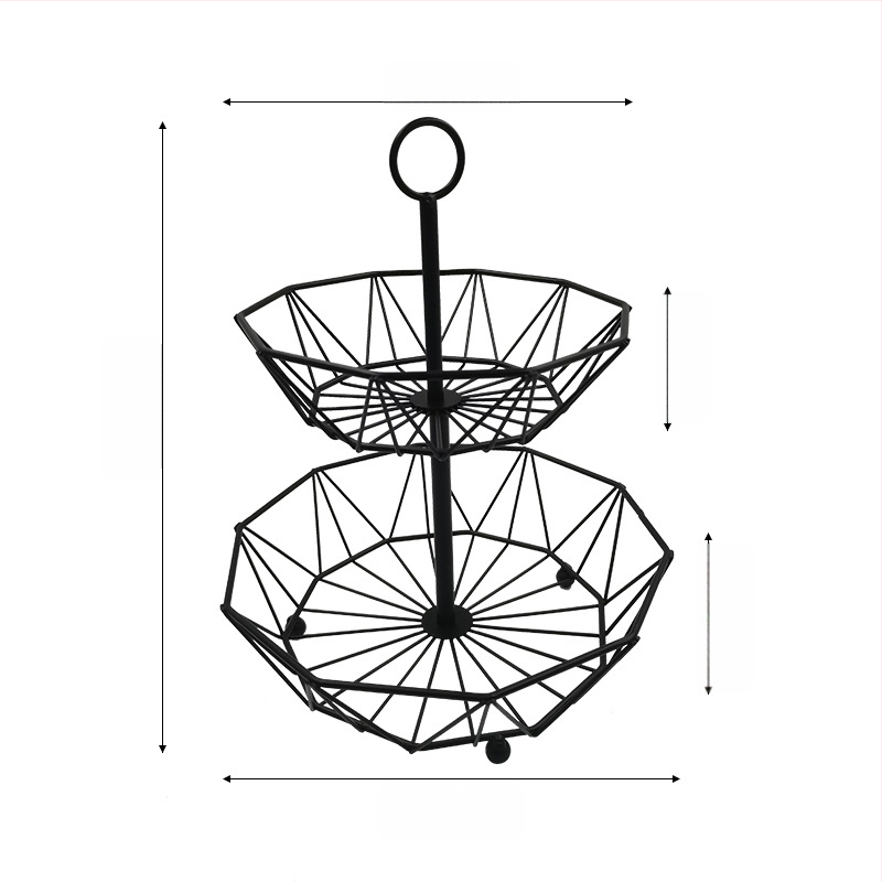 Кована железна кошница за плодове, нордичен трислоен дизайн, семпъл стил, за плодове, бонбони и сушени плодове, 2021 първокласно качество