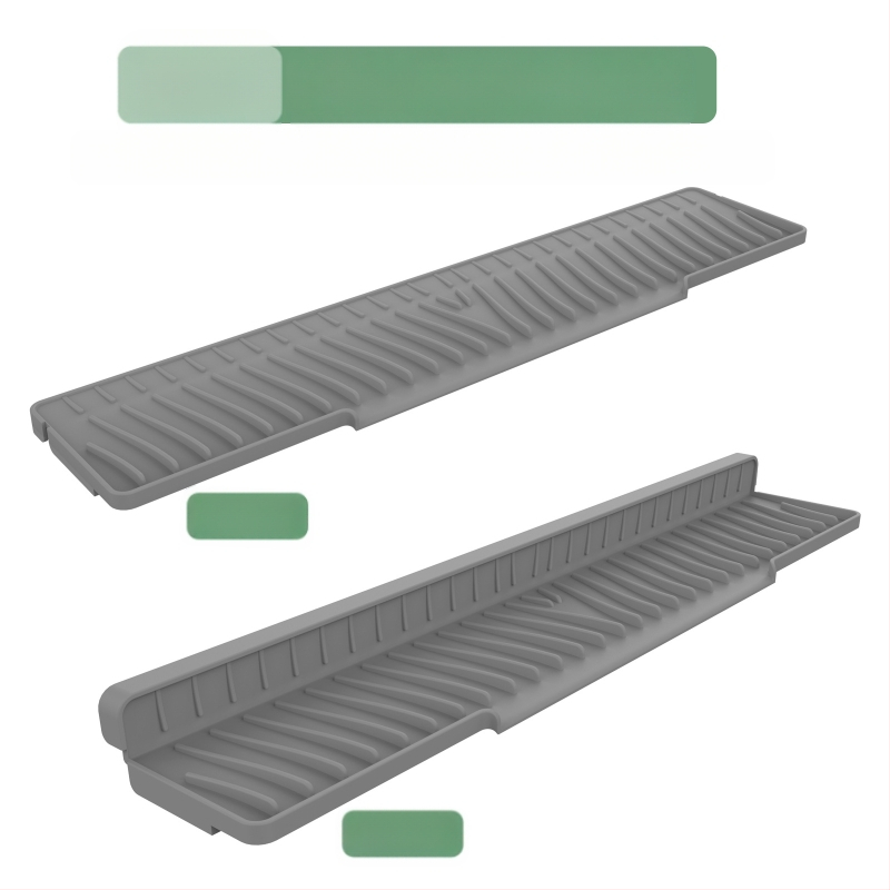 Kvadrātveida silikona drenāžas paliktnis izlietnei ar slīpo drenāžu un šļakstīšanās aizsardzību